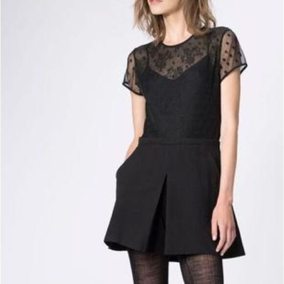 MAJE Glaieuil Black Lace Romper - Picture 6 of 9